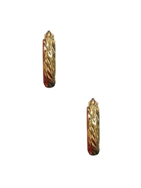 10K Gold Diamond Cut Hoops