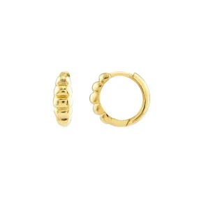 14K Yellow Gold Mini Croissant Huggie Earrings