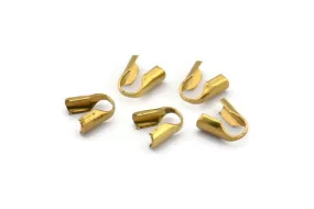 4mm Snake Chain End, 50 4mm Raw Brass Snake Chain Parts Cap 8   L021