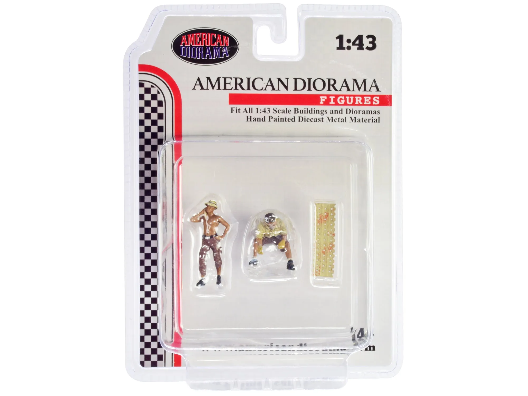 4X4 Mechanics 2 Piece Diecast Figure Set 1 for 1/43 Scale Models by American Diorama