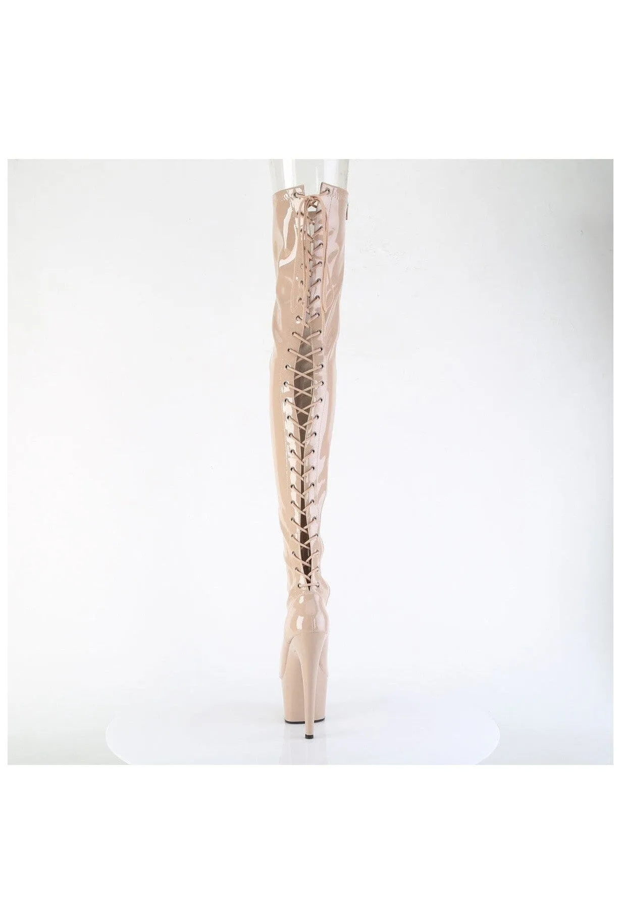 ADORE-3850 Nude Patent Thigh Boot