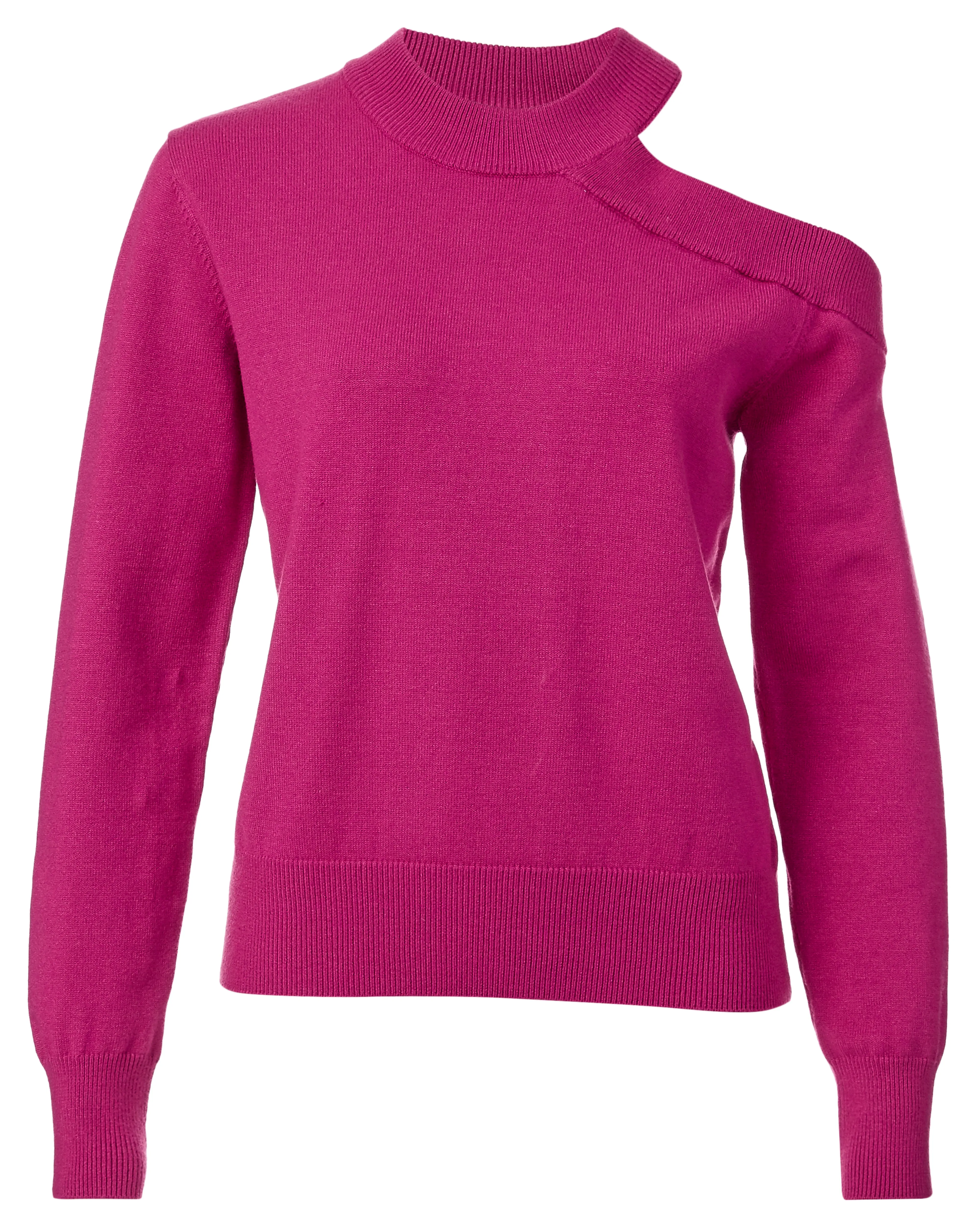 Alana Women's Cold Shoulder Sweater in Fushia - SW0617H