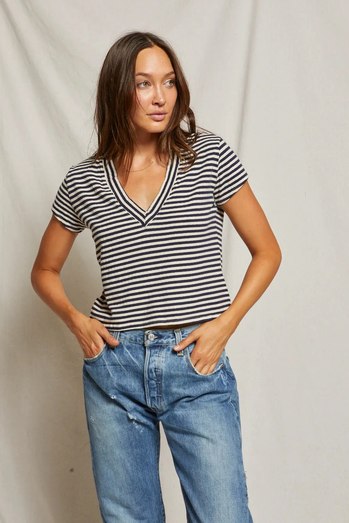 Alanis Tee - Navy Stripe