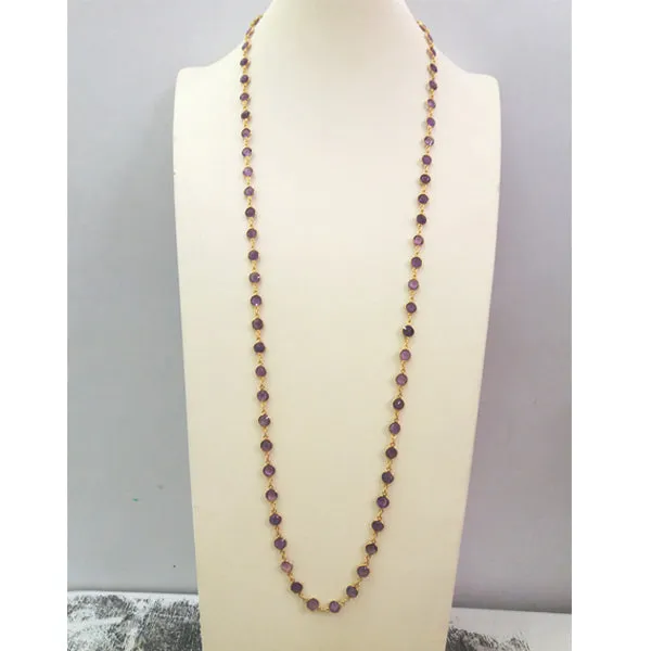 Amethyst Jeweled Chain Necklace