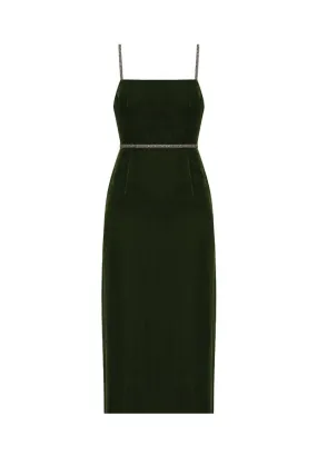 AMYA GREEN MIDI DRESS