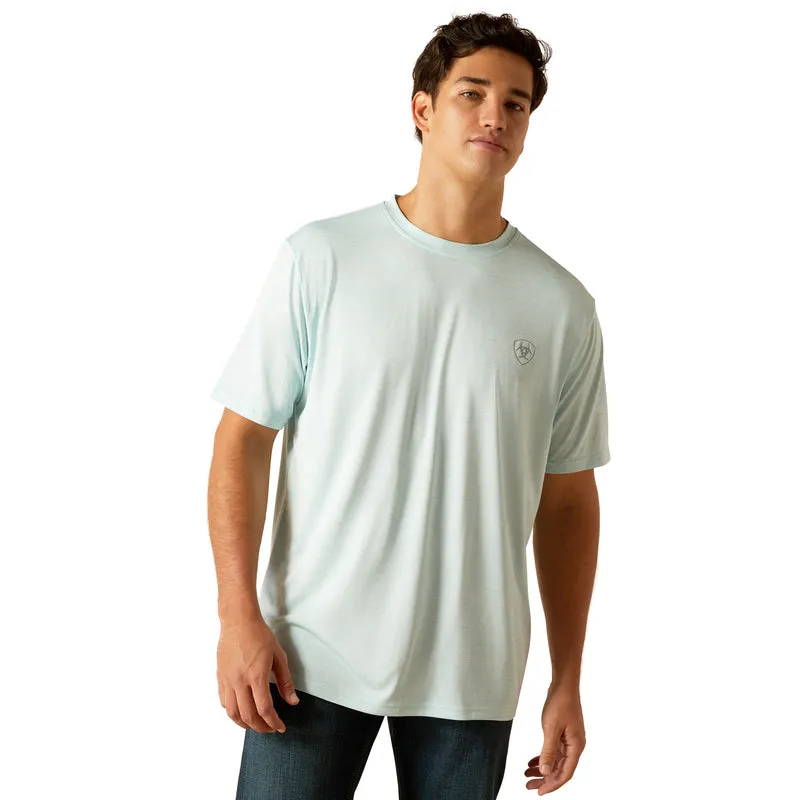 'Ariat' Men's Charger Crestline T-Shirt - Iced Aqua