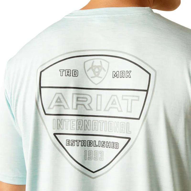 'Ariat' Men's Charger Crestline T-Shirt - Iced Aqua