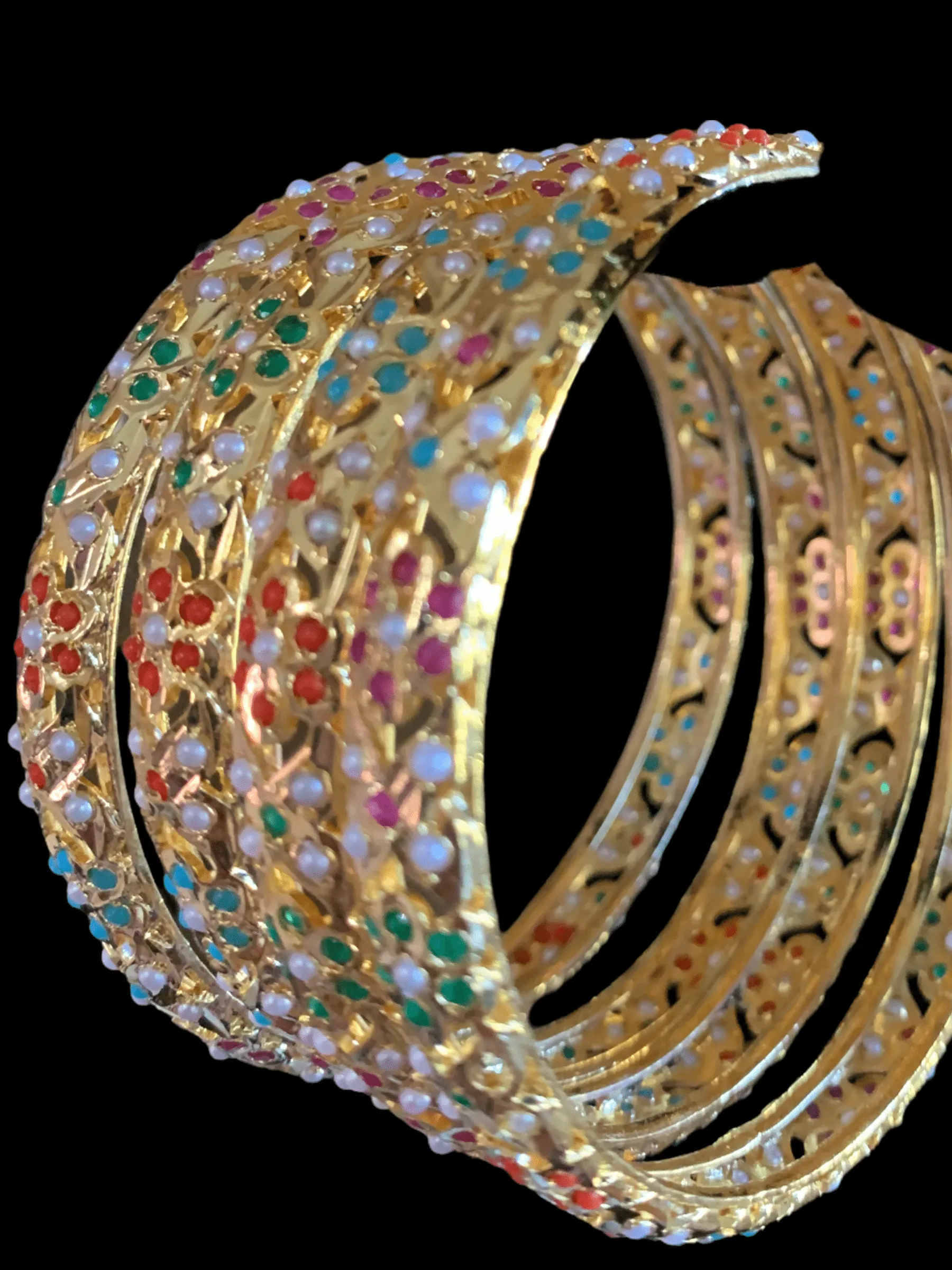 B36 Amira navratan  bangles (READY TO SHIP )