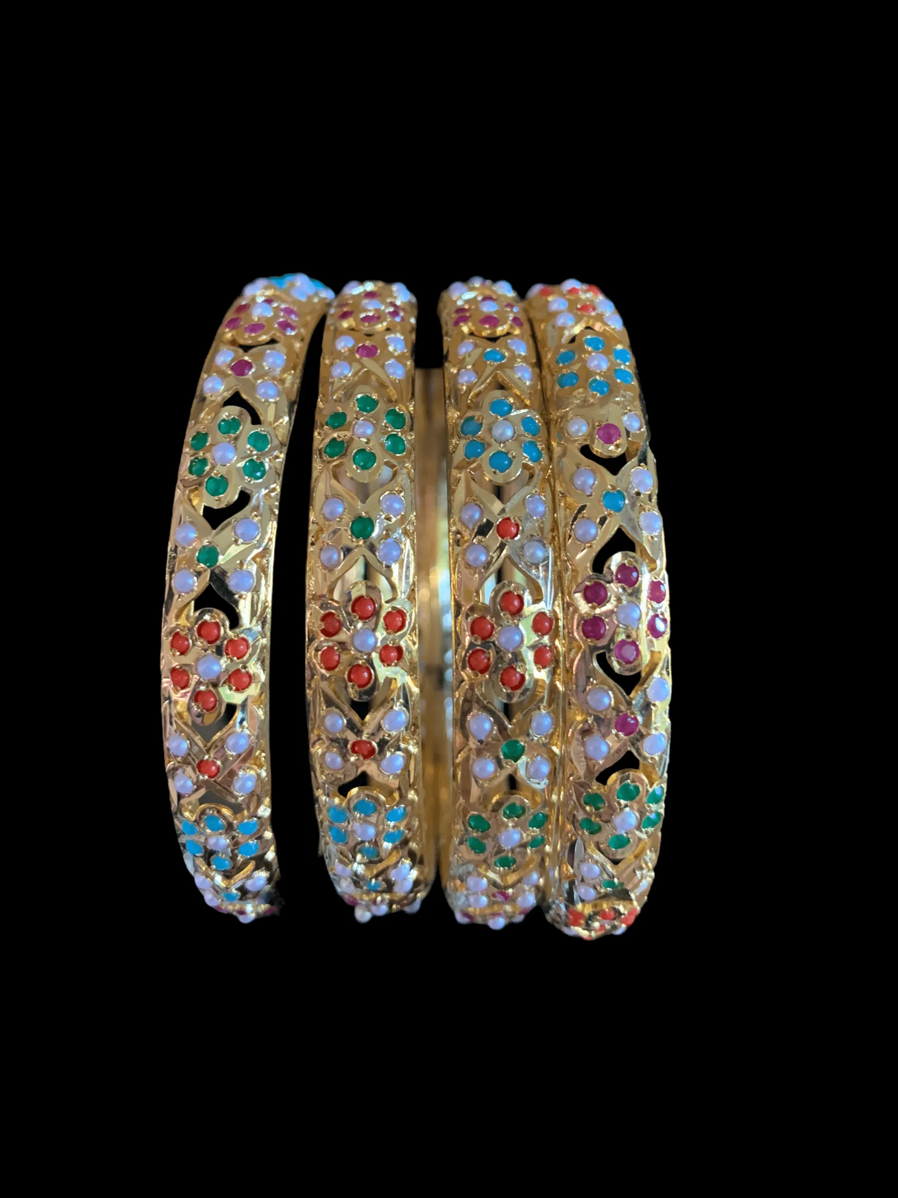 B36 Amira navratan  bangles (READY TO SHIP )