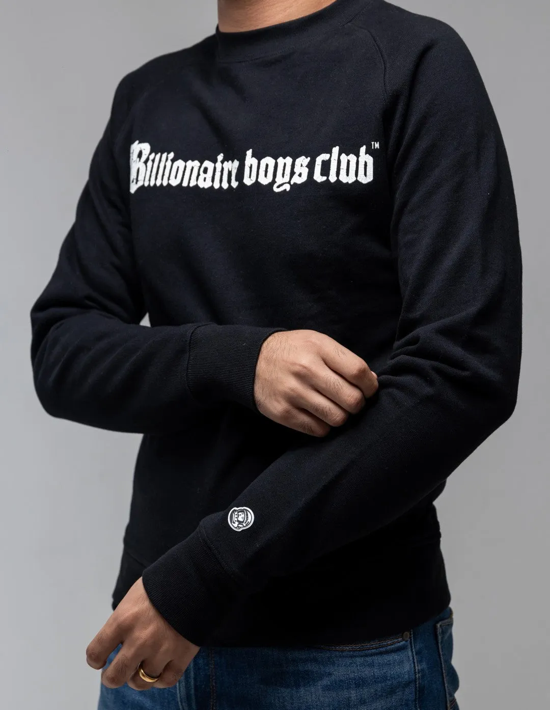 BILLIONAIRE BOYS CLUB LOGO-PRINT RAGLAN SLEEVE SWEATSHIRT