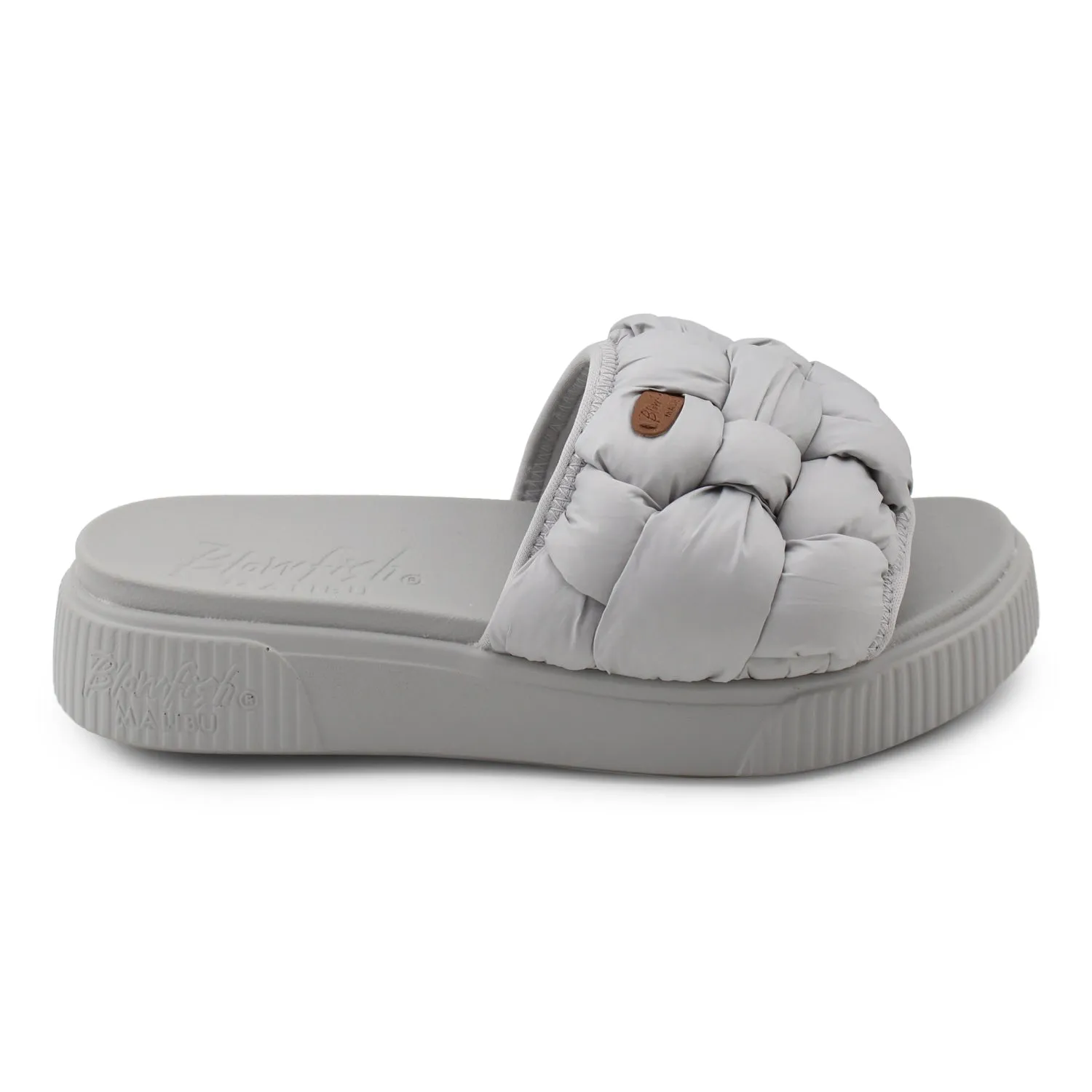 'Blowfish Malibu' Women's Darcy Slide - Light Grey Puffy Nylon