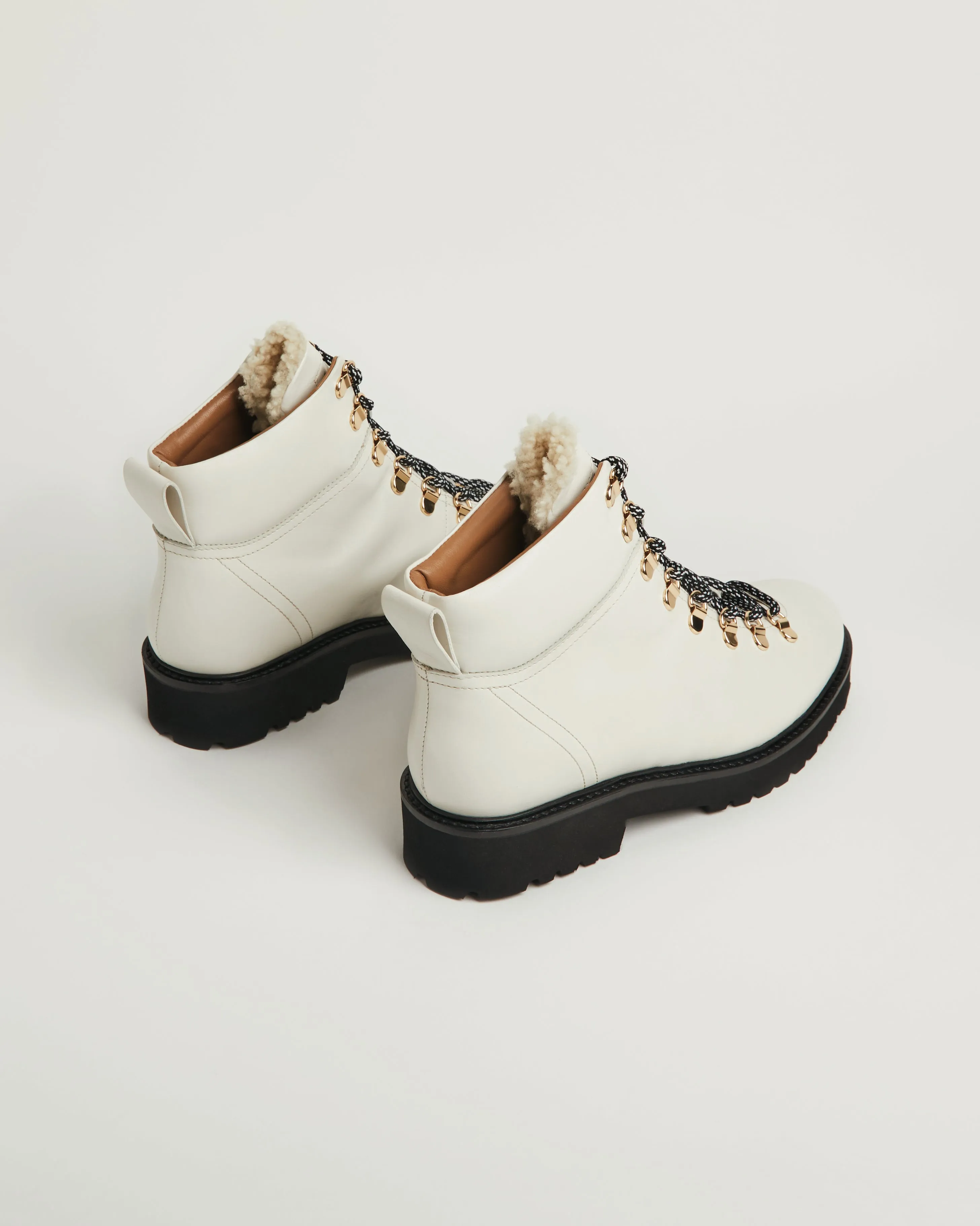 Burnham Leather Lace Up Boot | Cream