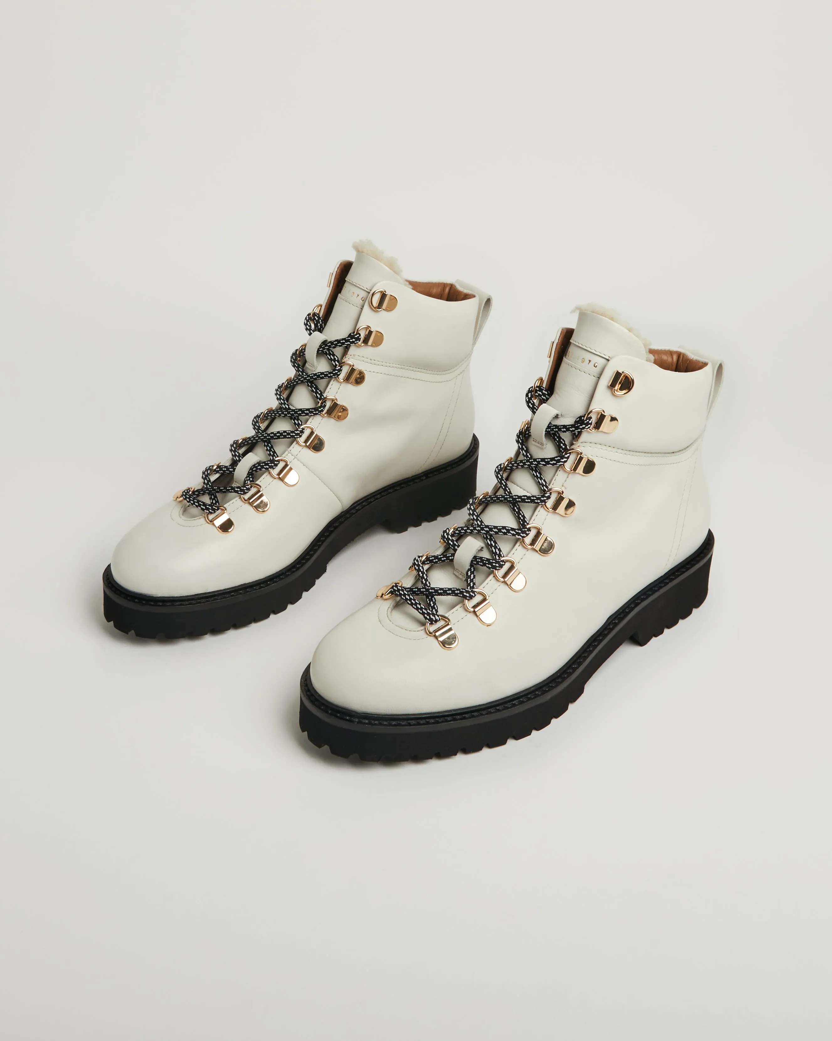 Burnham Leather Lace Up Boot | Cream