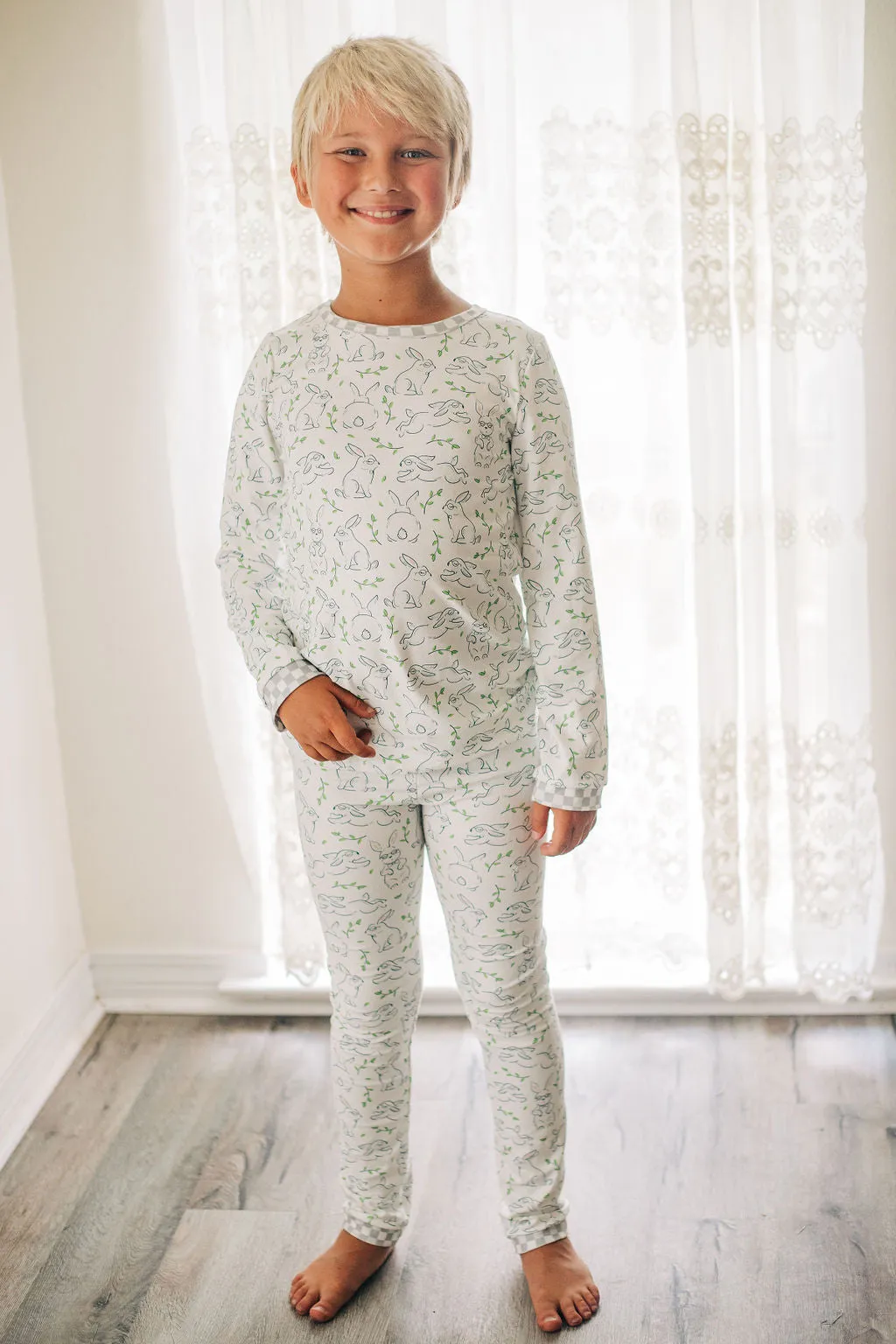 Buttflap Pajamas - Grey Easter Boy Bunny