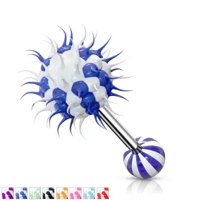 Candy Stripe Silicone Spikey Koosh Balls Barbell