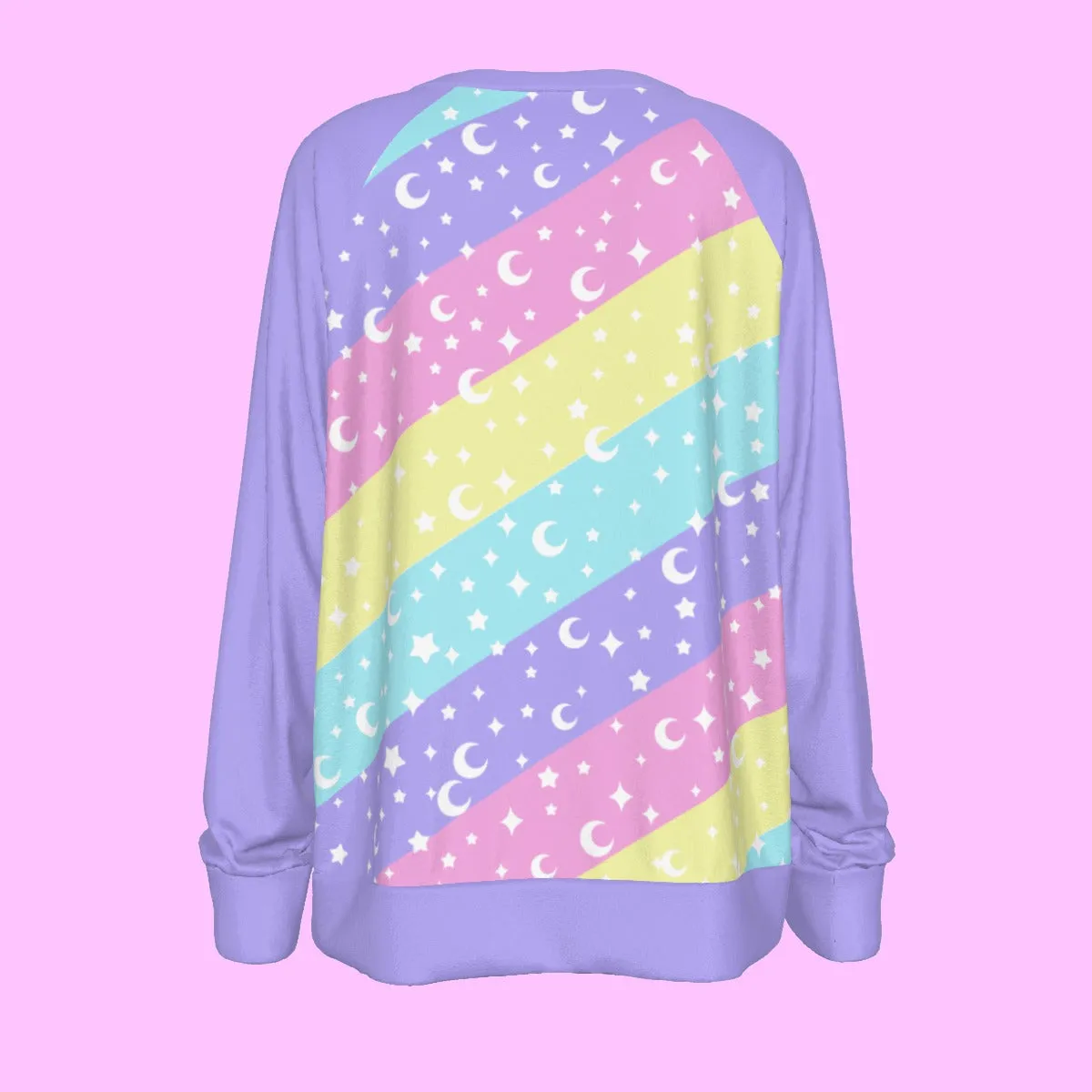 Cosmic Rainbow Women's Round Neck Raglan Sleeve Sweatshirt