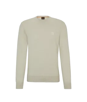 Crew-neck Sweater in Cotton and Cashmere With Logo - Beige