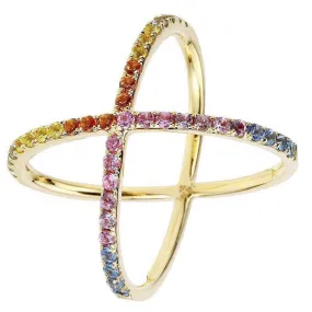 Criss Cross Rainbow Ring