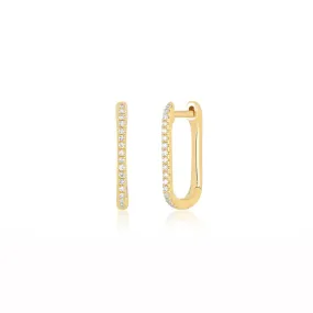 EF Collection - Diamond Lola Hoop Earrings, Yellow Gold