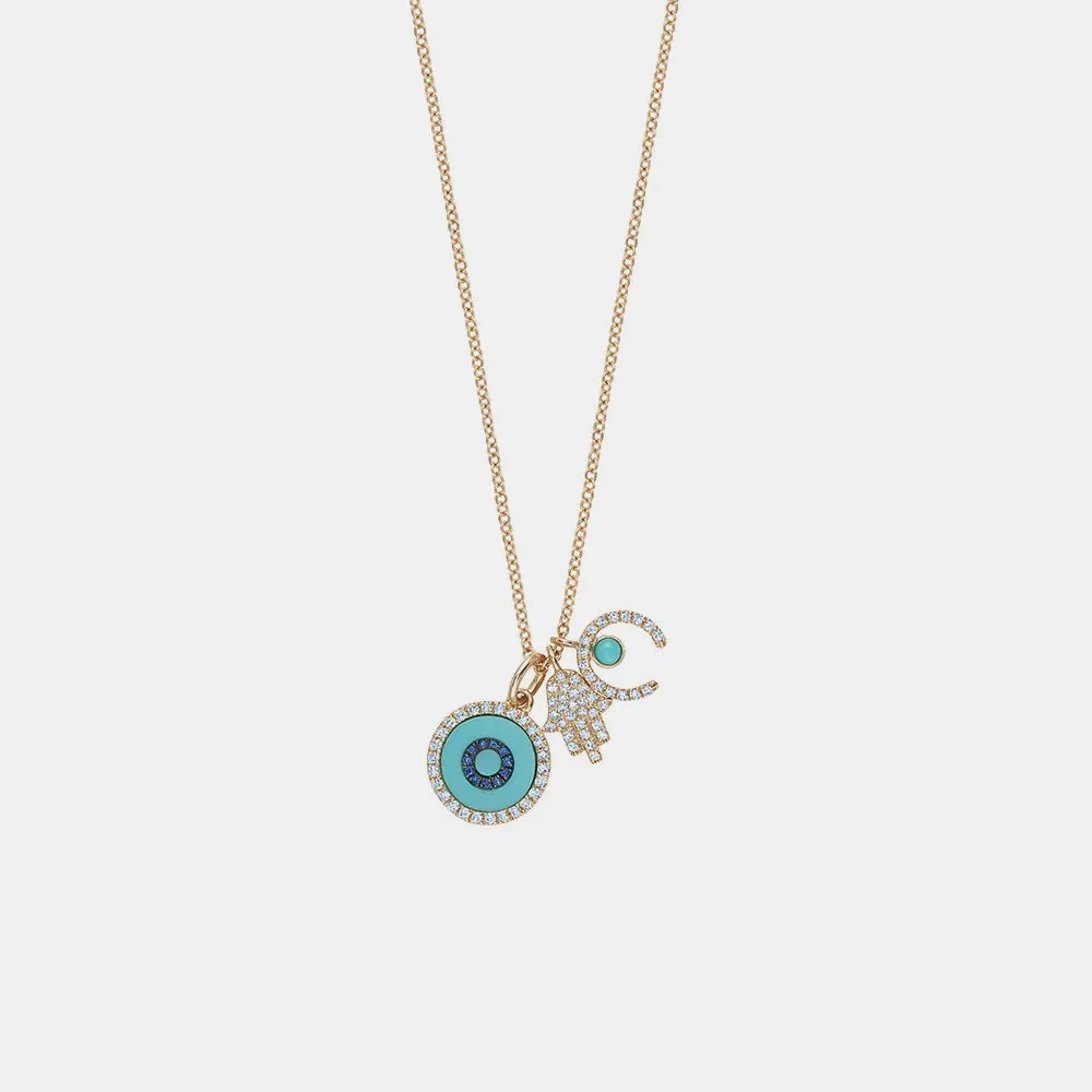 Evil Eye Hamsa Charm Necklace