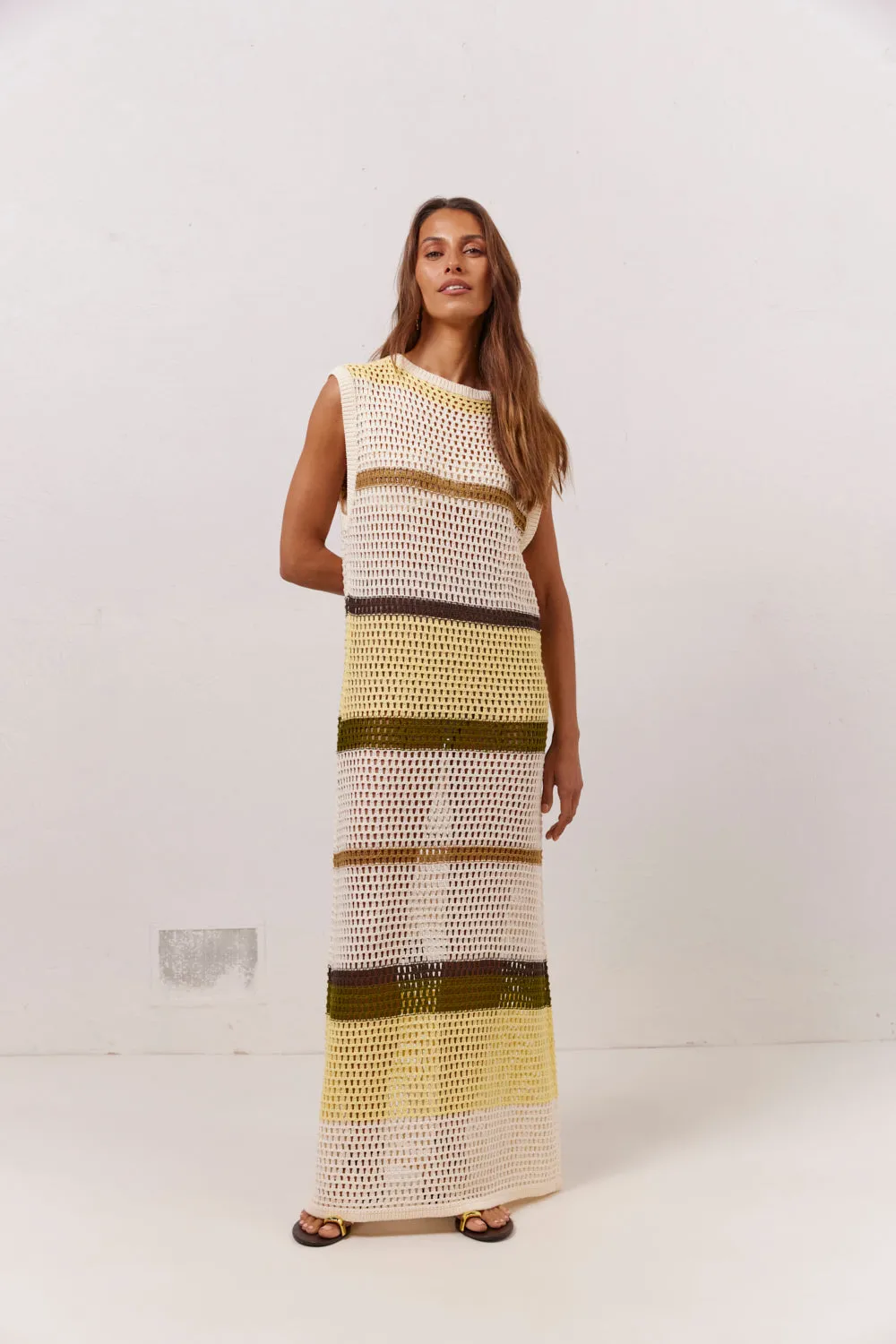 Ezra Knit Maxi Dress Yellow