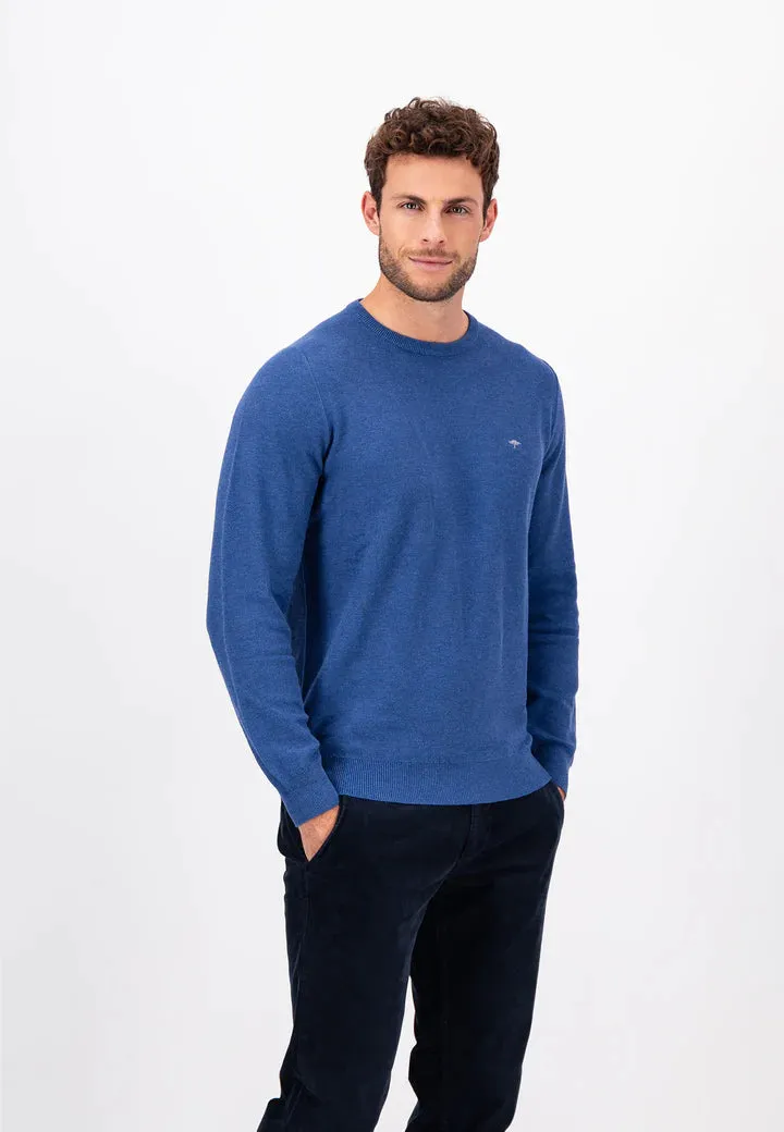 Fynch Hatton Structure Knit Sweater - Bright Ocean Blue