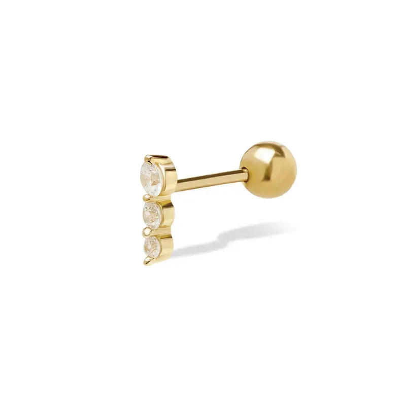 Graduated White CZ Barbell Piercing (18G)