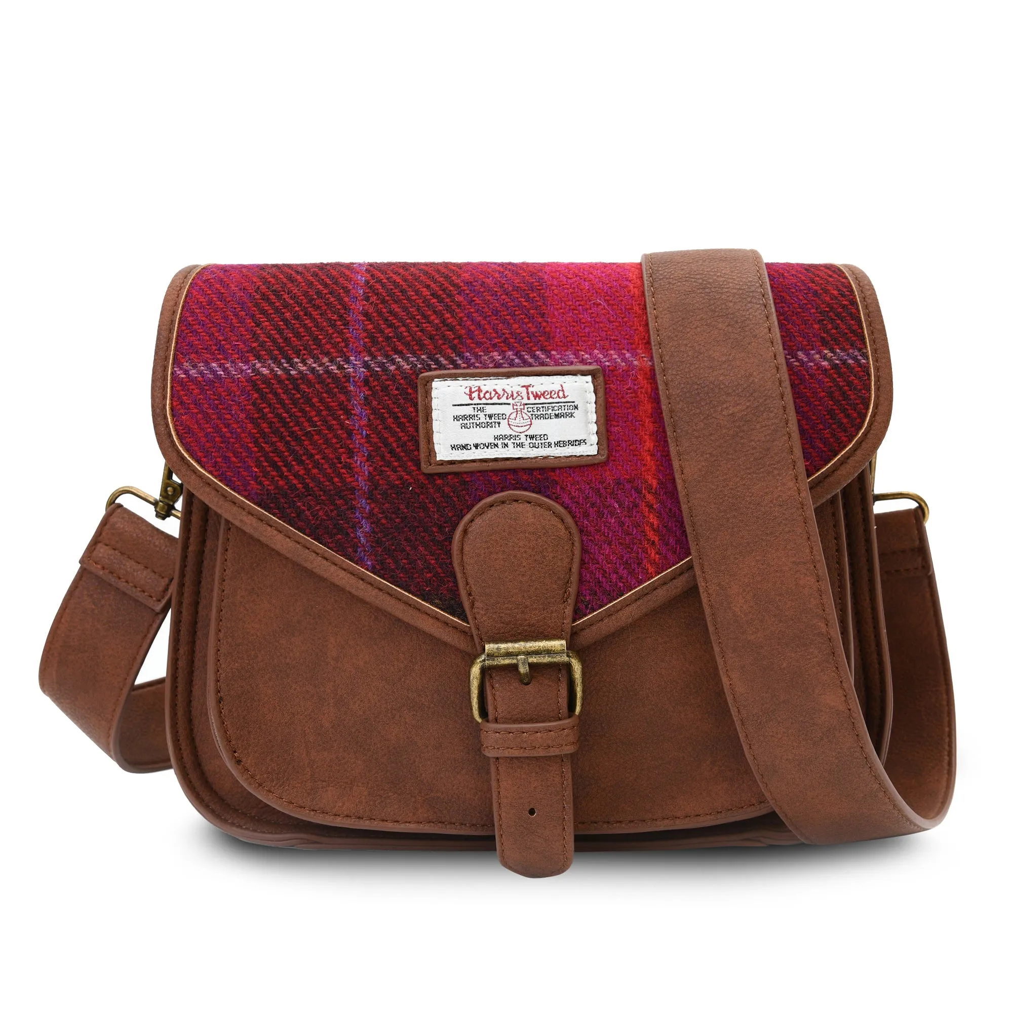 Harris Tweed Saddle bag-Fushia