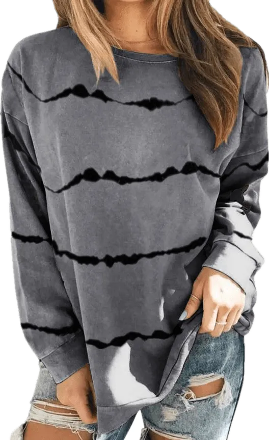 Haute Edition Tie Dye Stripe Long Sleeve Tee