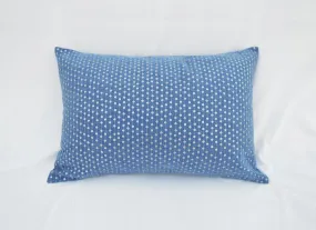 Indigo pillow, stone washed, cotton pillow cover, silver sequin, bohemian, size 16"X16"