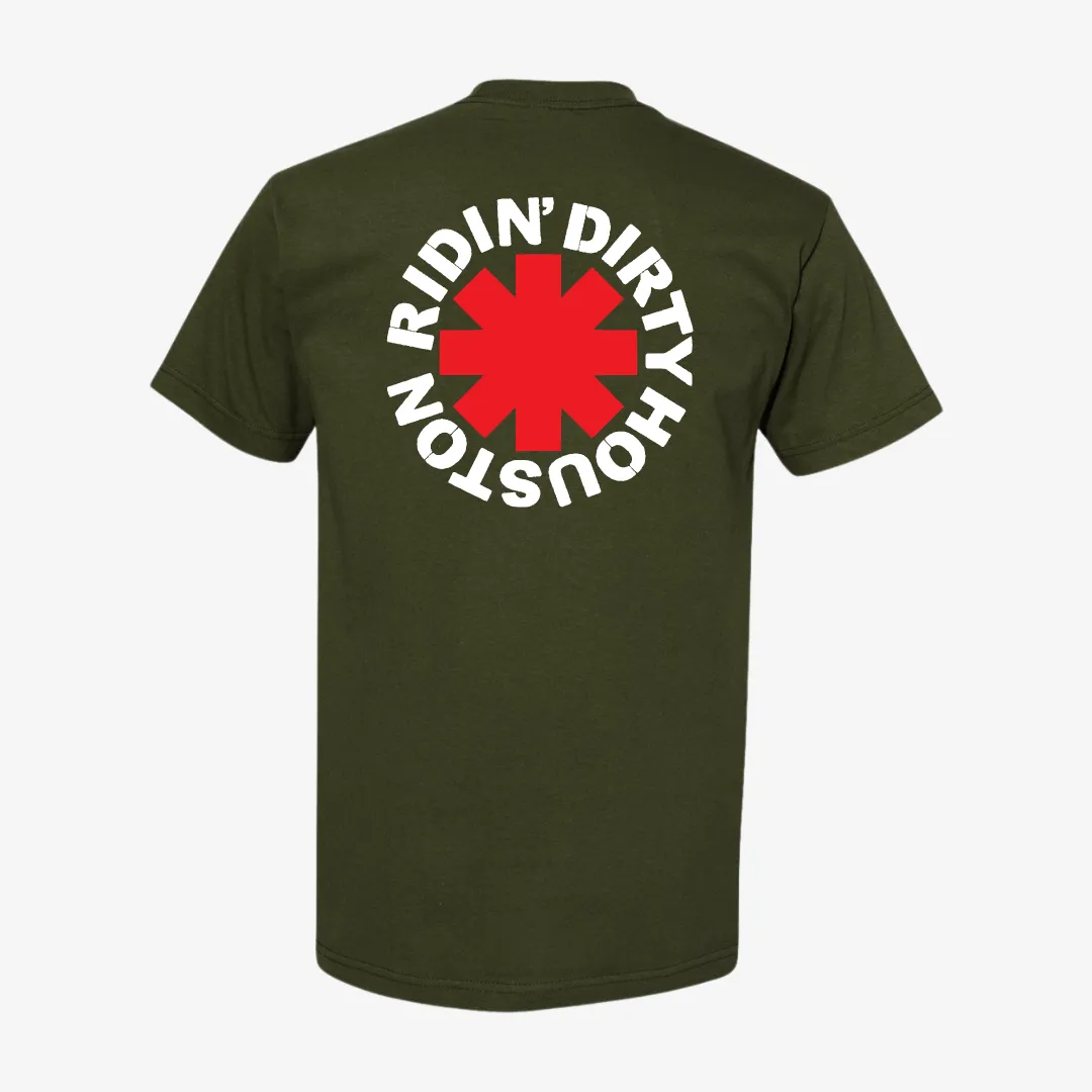 mens ridin' dirty pepper logo s/s tee (hunter green)