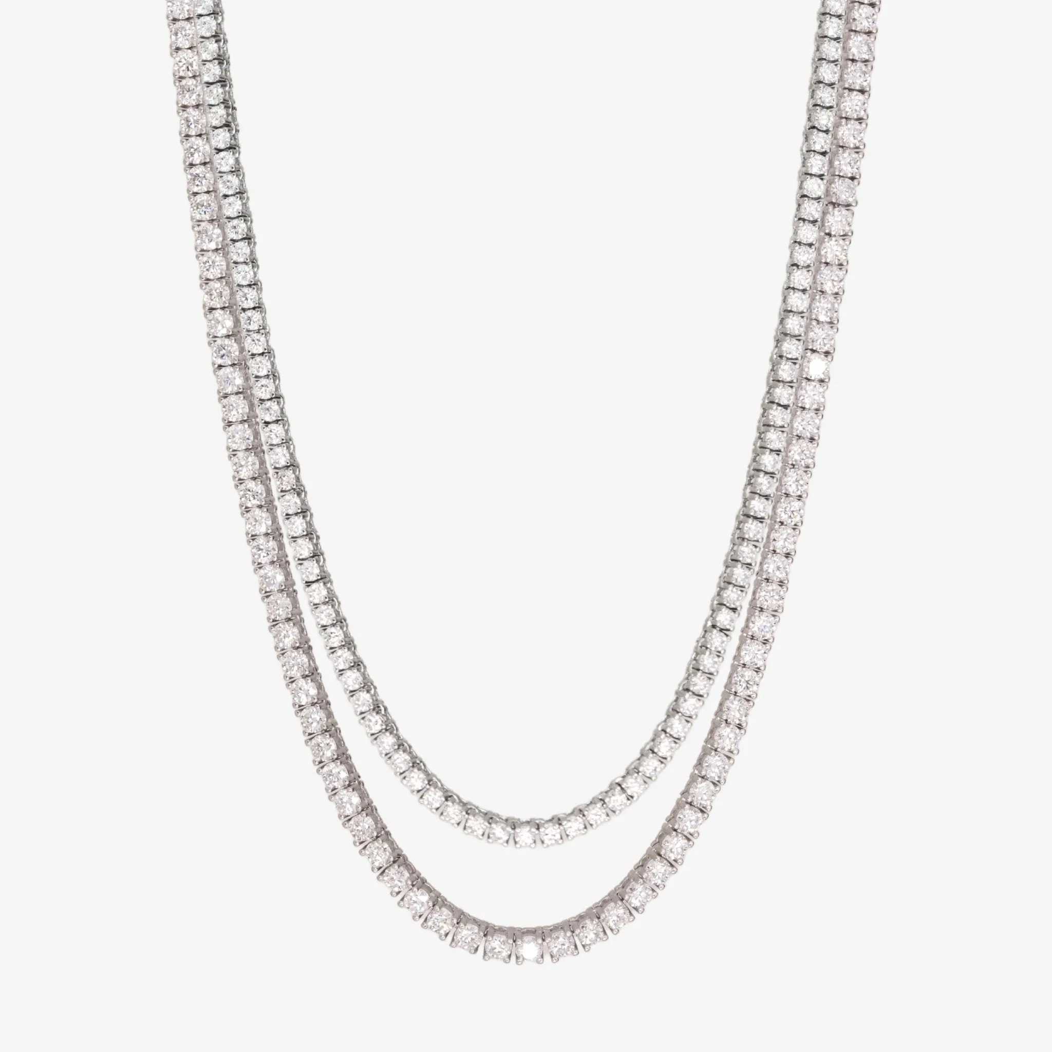 Moissanite Tennis Chain Set (3MM and 2MM)