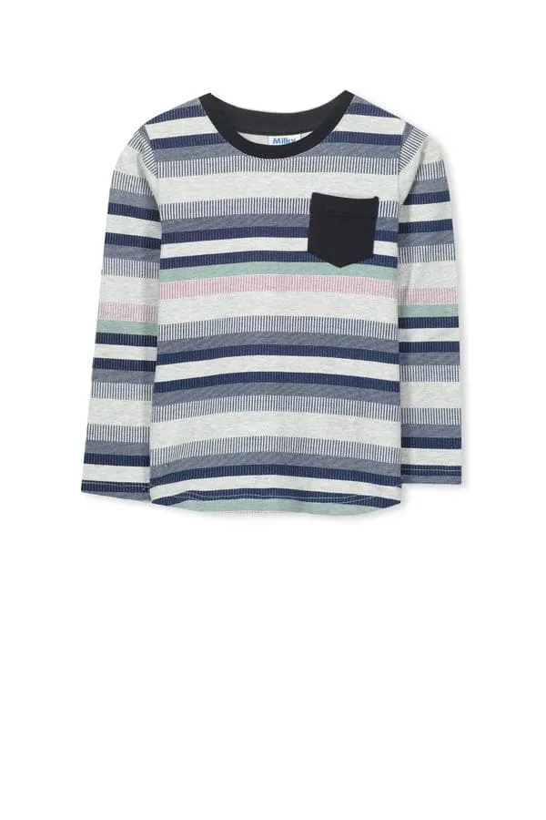 Multi Stripe Tee (Milky Baby)