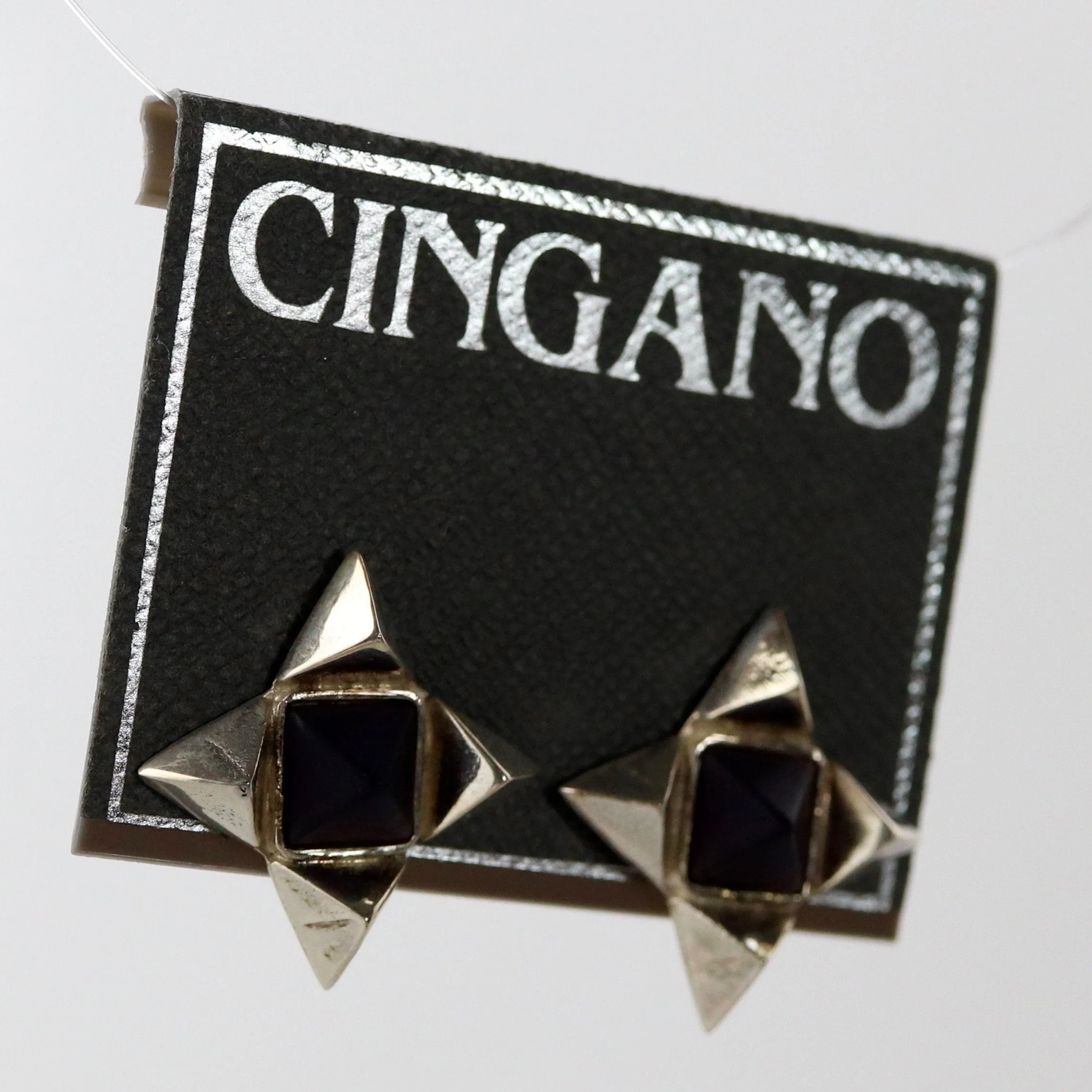 Onyx Pyramid Earrings