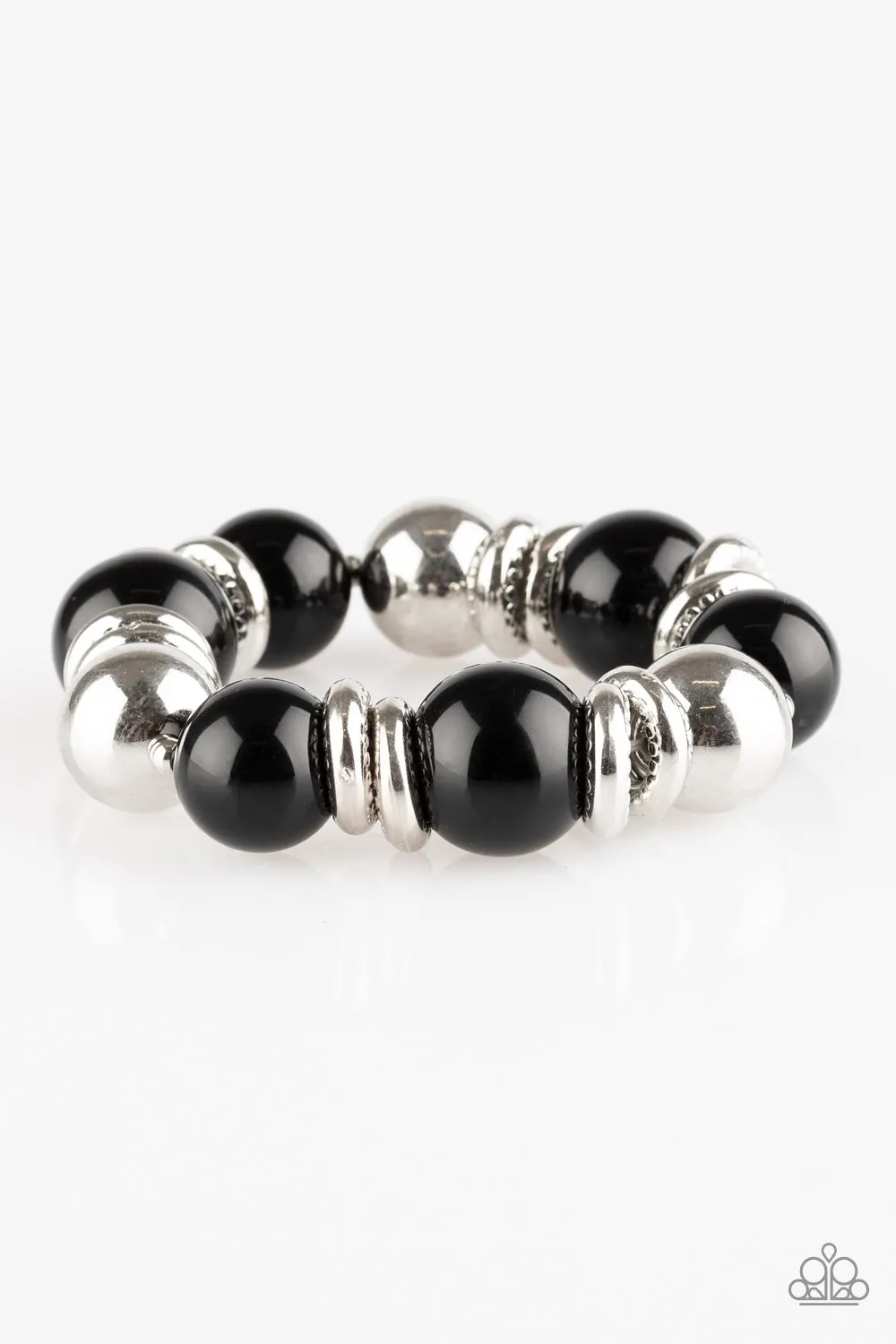 Paparazzi Accessories  - Rockin Rockefeller- #B12 Peg - Black Bracelet