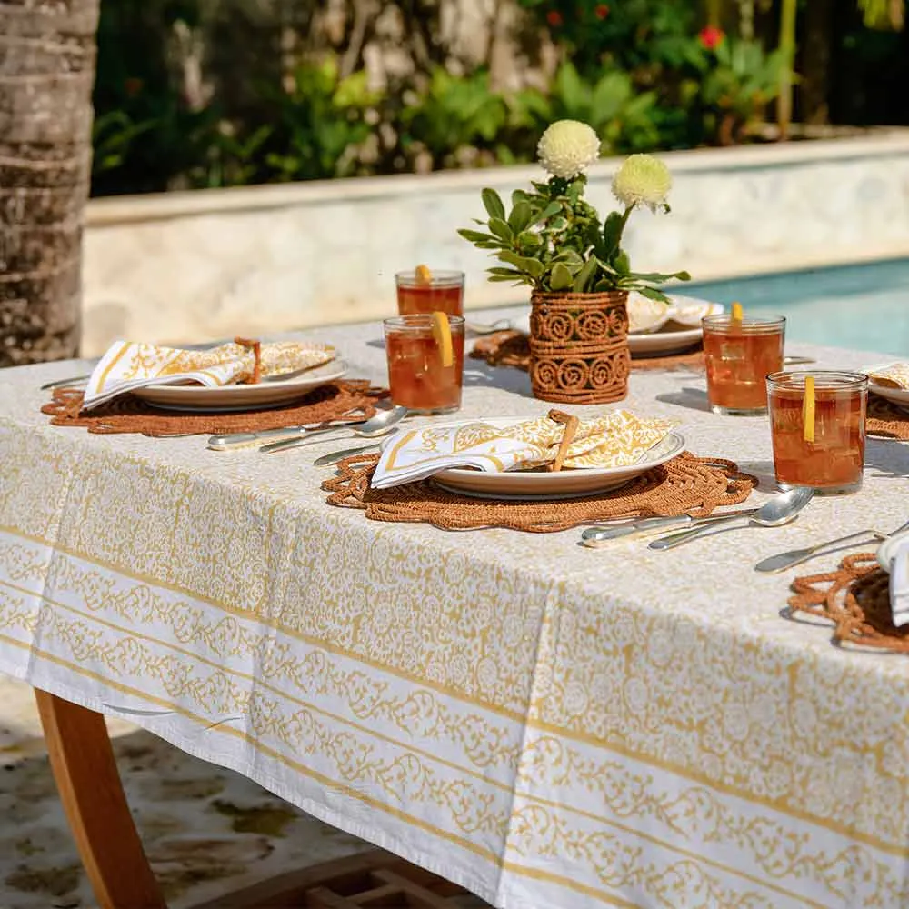 Pomegranate Tapestry Marigold Tablecloth - 55x55