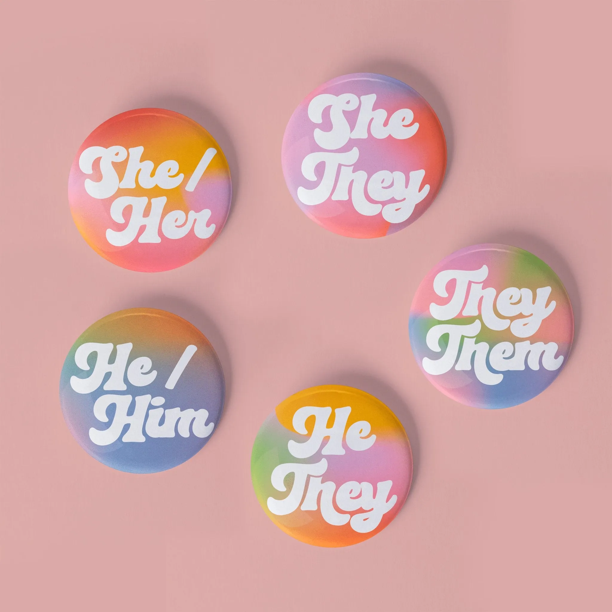 Pronoun Pinback Button - They/Them