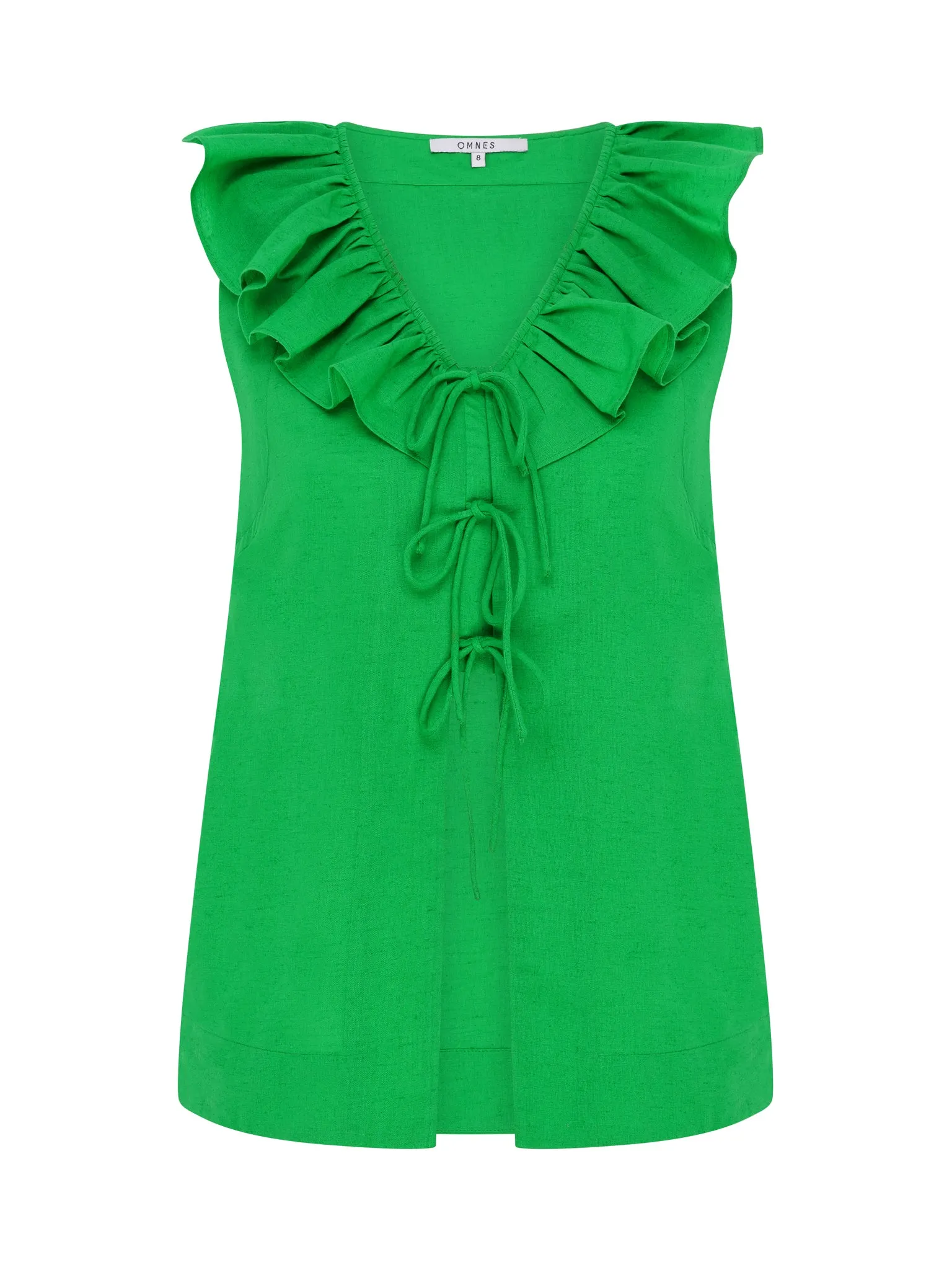 Rachael Frill Collar Sleeveless Blouse in Green