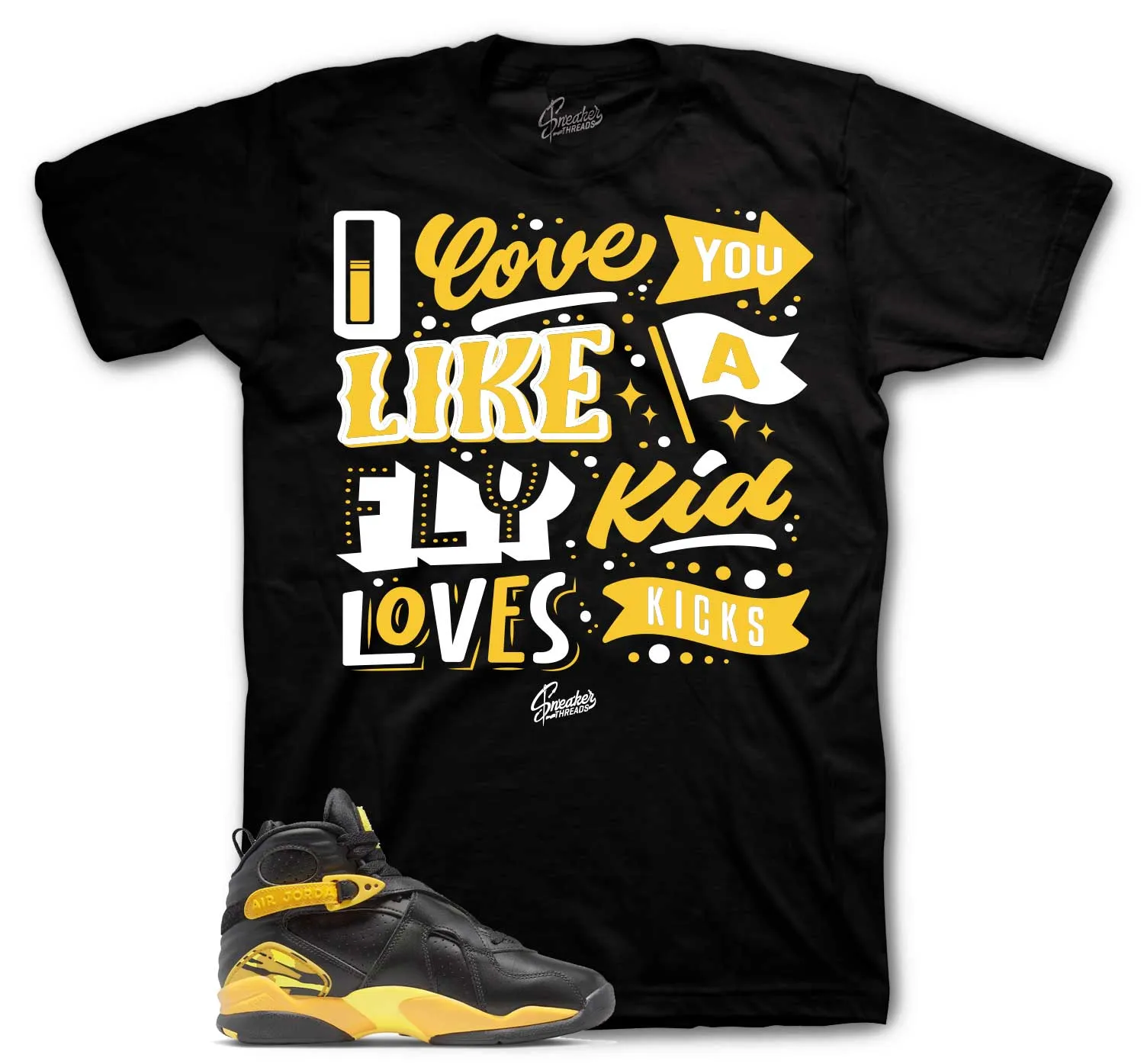 Retro 8 Taxi Shirt - Love Kicks - Black