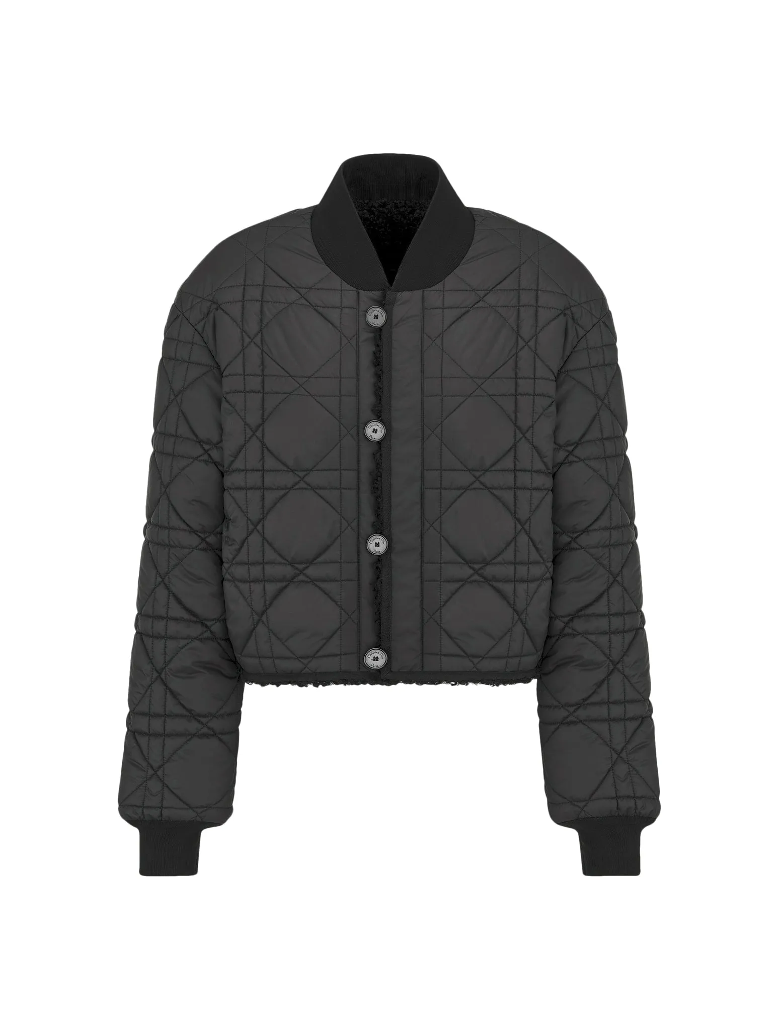 REVERSIBLE MACROCANNAGE BOMBER JACKET