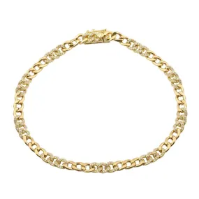 Segmented Diamond Cuban Chain Bracelet