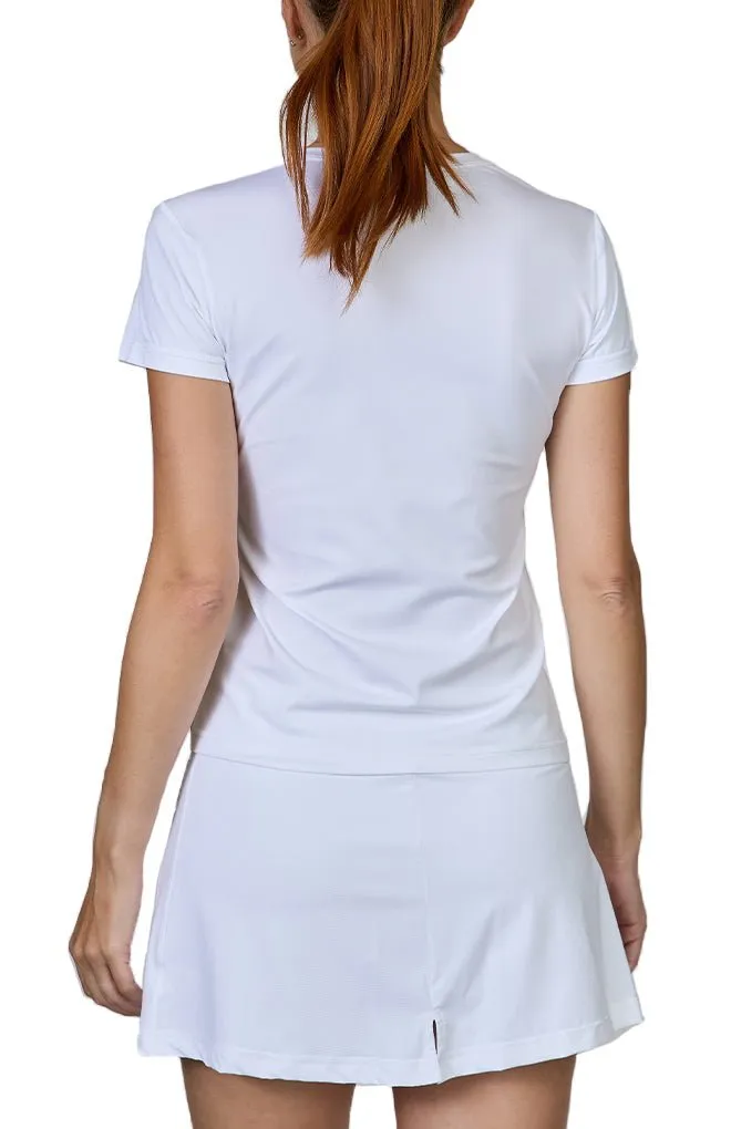 Short Sleeve White Tennis Top - FINAL SALE