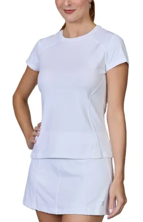 Short Sleeve White Tennis Top - FINAL SALE