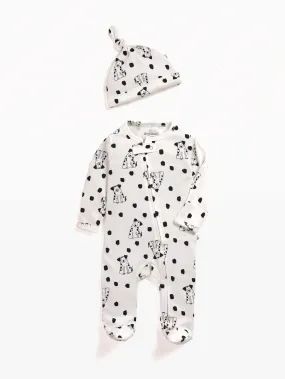 White zipper sleepsuit with cap  for baby