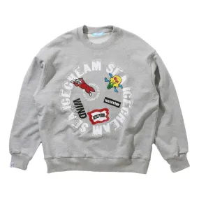 WIND AND SEA ICECREAM x WIND & SEA COTTON SWEAT SHIRT-GRAY